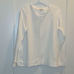 Pure Collection White Contrast Stitching Sweatshirt Top  blouse  Womens 12